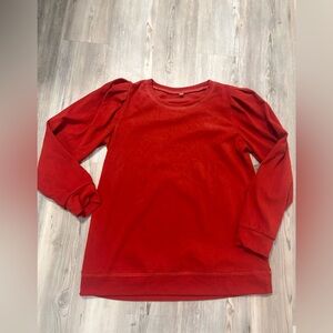 Medium NWOT red puff sleeve